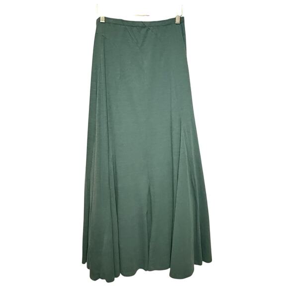 Garnet Hill Teal Full Maxi Skirt Womens SIZE SMALL Stretchy Flowy Cottage Long - Picture 1 of 7